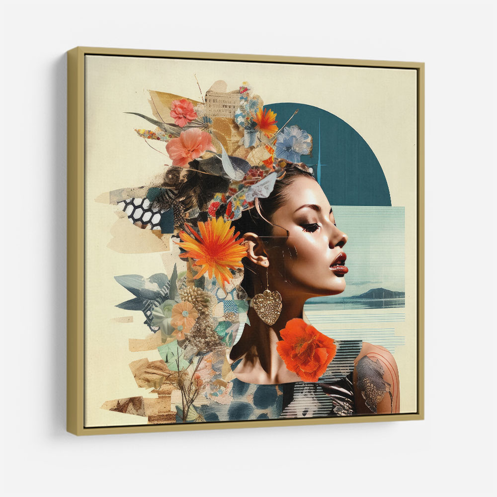 Beauty With Flowers 6 Collage Wall Art